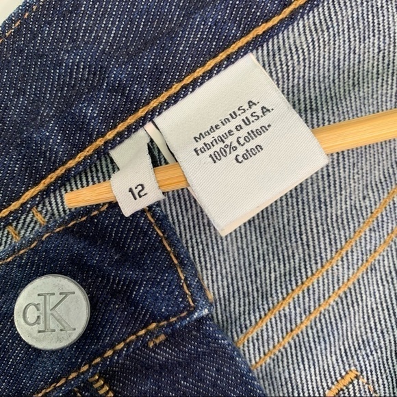Calvin Klein Jeans Size 12 Vintage Made In USA Cotton Dark Wash High Waist - Picture 3 of 16